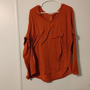 Vibrant Orange Long Sleeve Women's Top